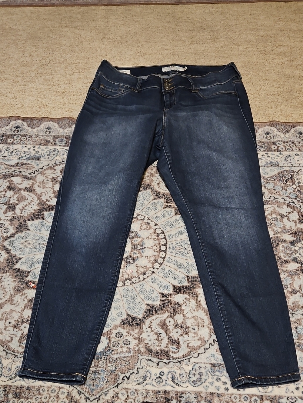 torrid Dark Blue Skinny Jeans with Subtle Fading